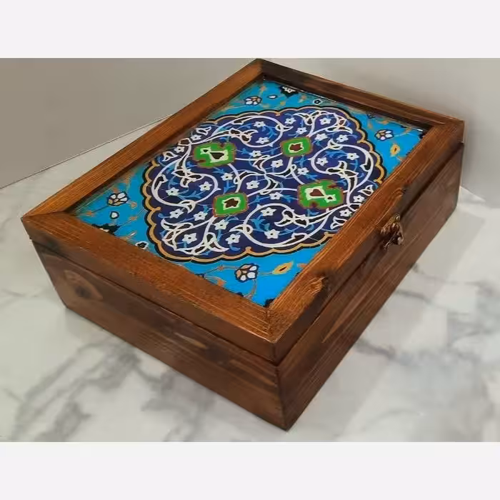 صندوقچه و تیباکس چوبی طرح دار و رزین