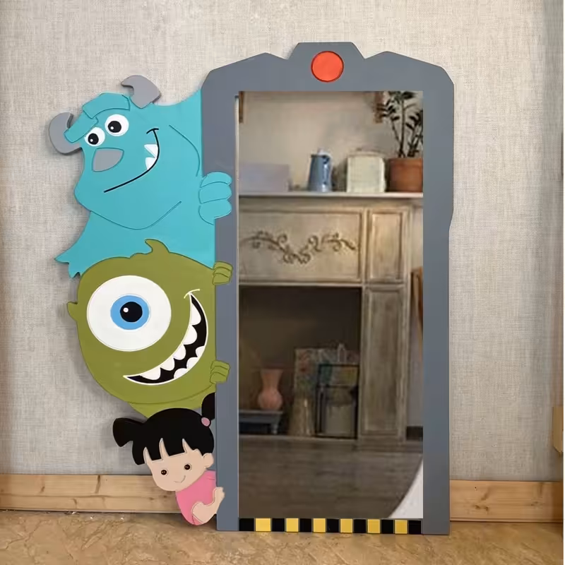 آینه قدی چوبی کودک طرح کمپانی هیولا گالری فرانه
