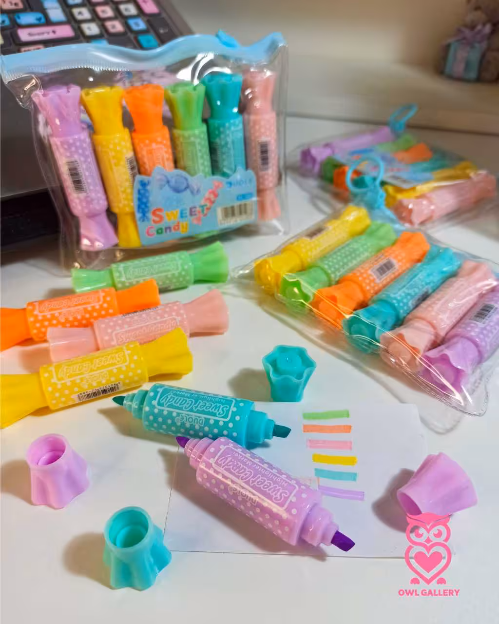 پک شش تایی هایلایتر فانتزی دو سر طرح شکلات