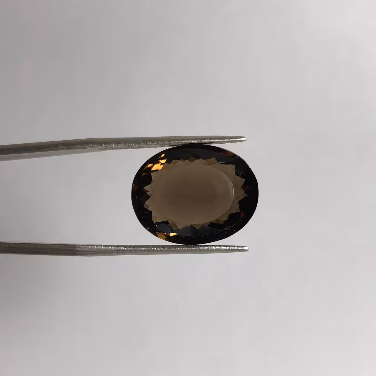 نگین قیمتی کوارتز دودی طبیعی بیضی 240174