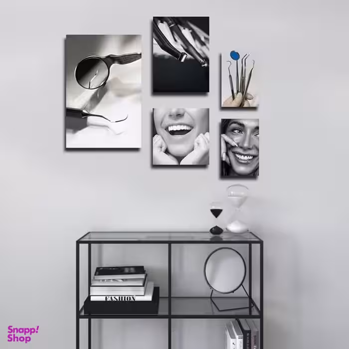 تابلو شاسی بکلیت طرح لبخند و دندانپزشکی مدل SH-1780 مجموعه 5 عددی