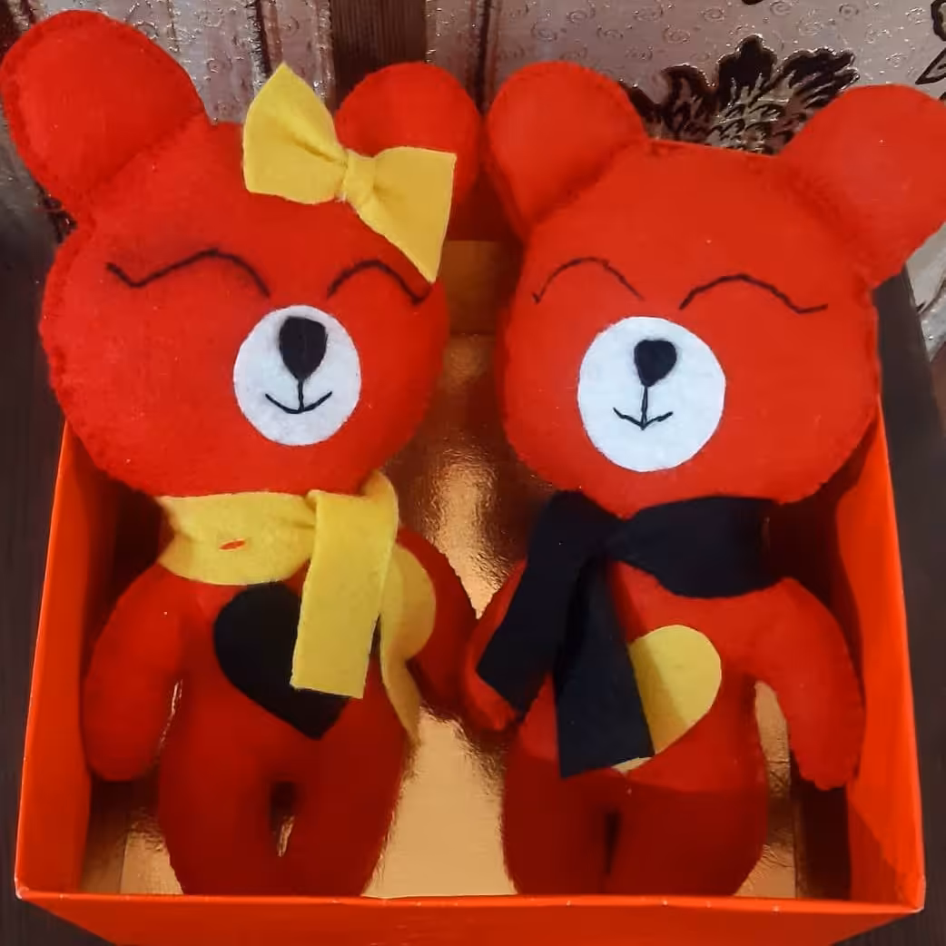 عروسک نمدی خرسی جفت