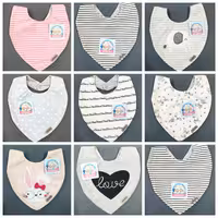 پیشبند نوزاد و دستمال گردن پشت مشمایی دکمه داد