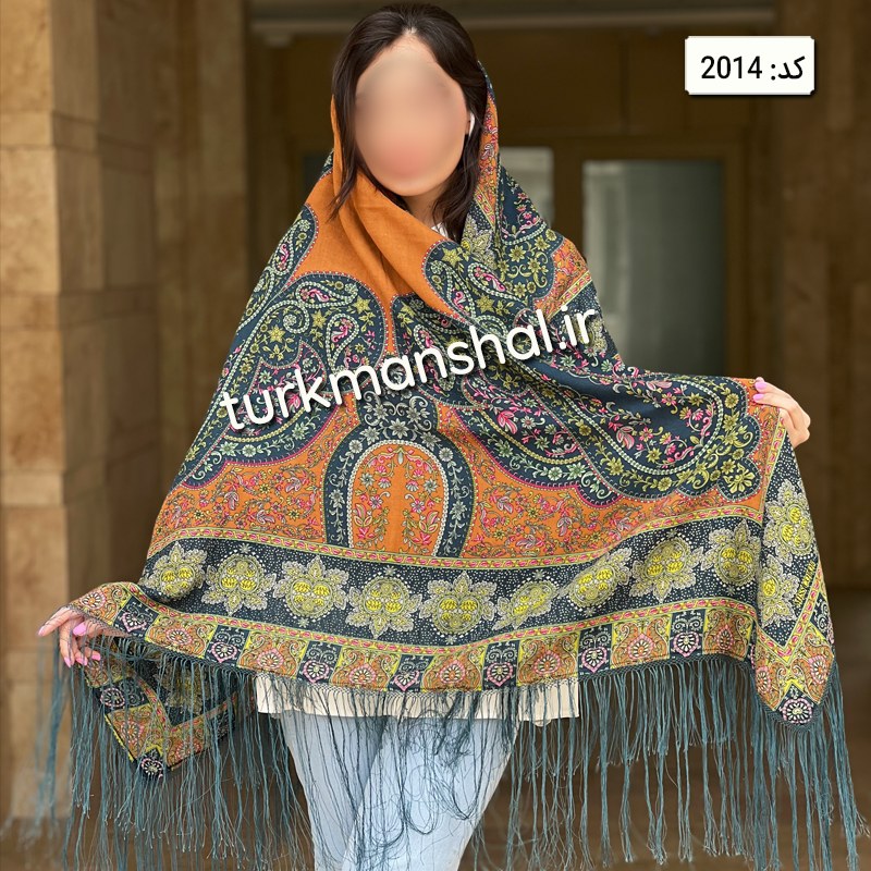 روسری ترکمن ابریشمی (ایتالیایی) کد 2014