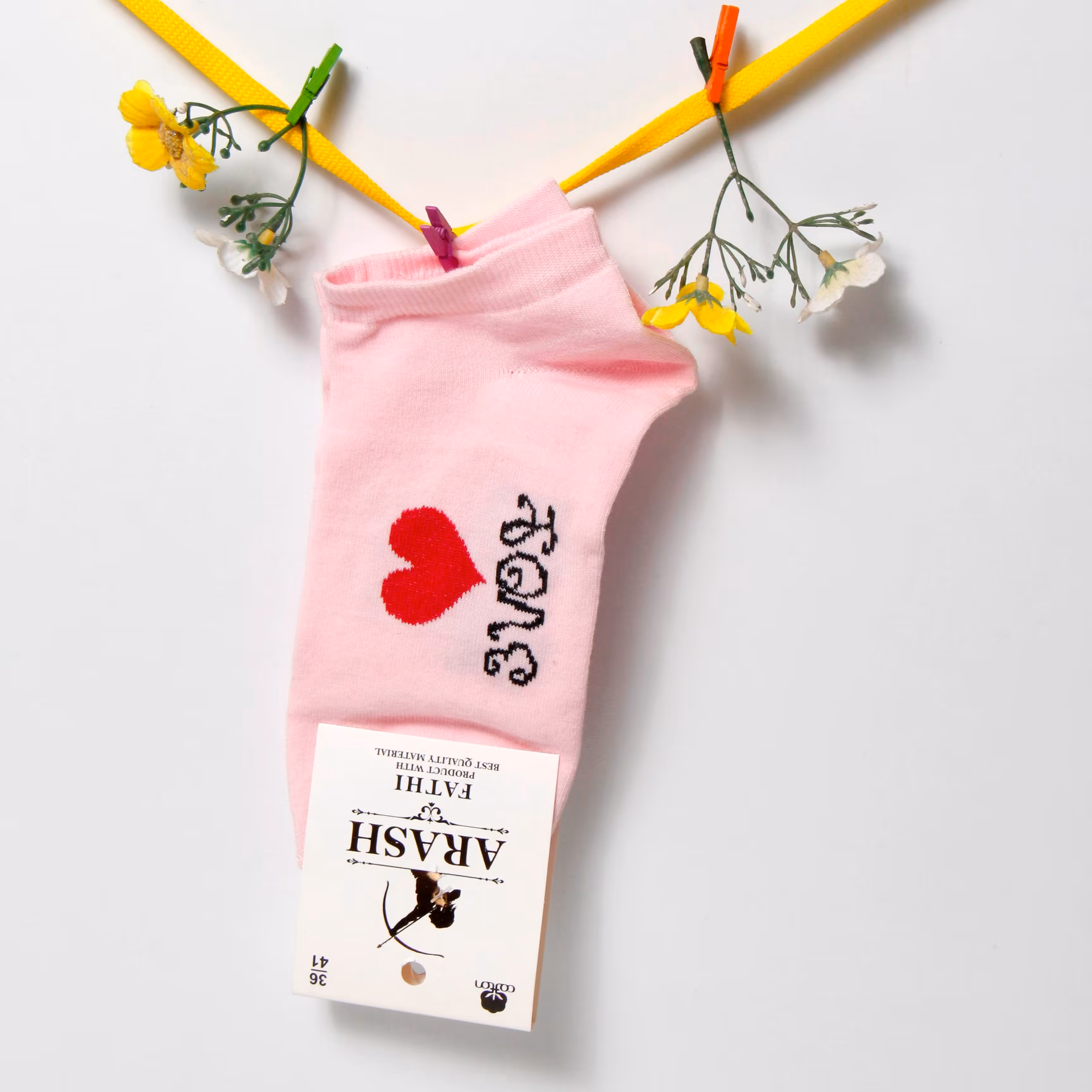 جوراب کالباسی طرح لاو نخ پنبه 