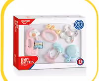 ست جغجغه و دندانگیر 5 عددی هانگر | Huanger مدل HE0125