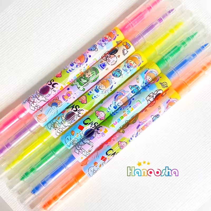 ماژیک هایلایت دو سر دختر فضانورد بسته 6 عددی