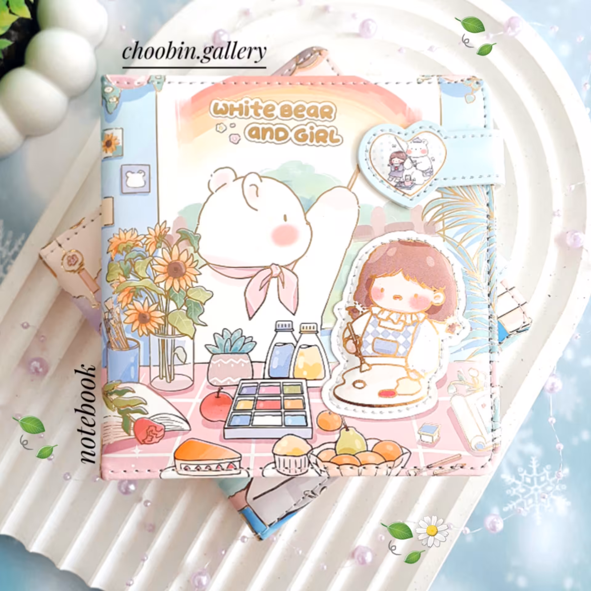 دفتر خاطرات فانتزی وارداتی جلد چرمی گیره مگنتی