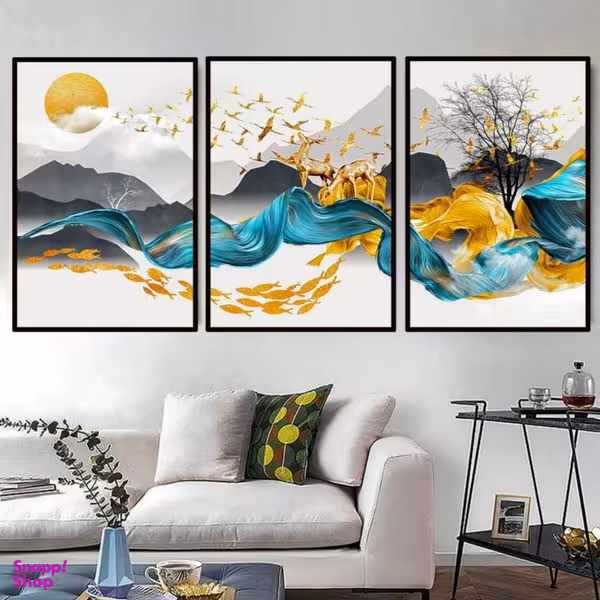 تابلو مدل دکوراتیو کد 1164 مجموعه 3 عددی