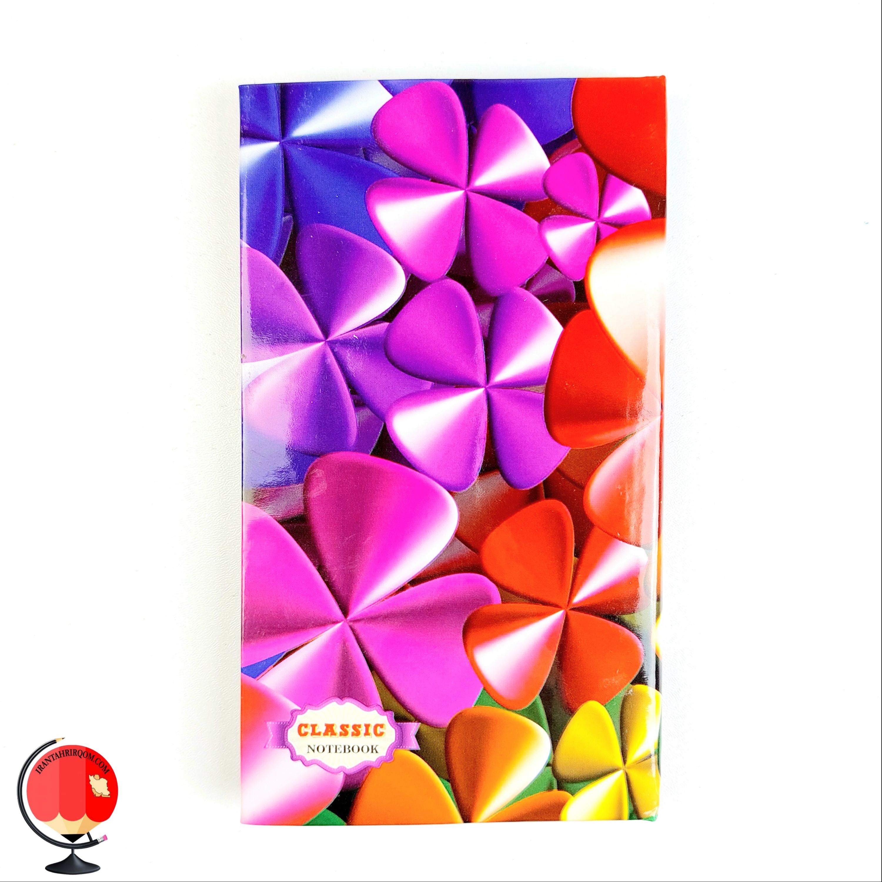 دفترچه یاذذاشت 60 برگ کلاسیک جلد سخت طرح گل رنگی کد 25618