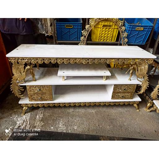 میز تلویزیون برنزی چهار کشو گل رز