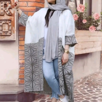 مانتو اسپرت زنانه نخی مدل گشاد و بلند