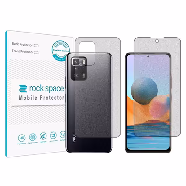 گلس صفحه نمایش و پشت گوشی شیائومی نسخه Poco X3 GT مدل نانو هیدروژل گیمینگ برند راک اسپیس کدSS