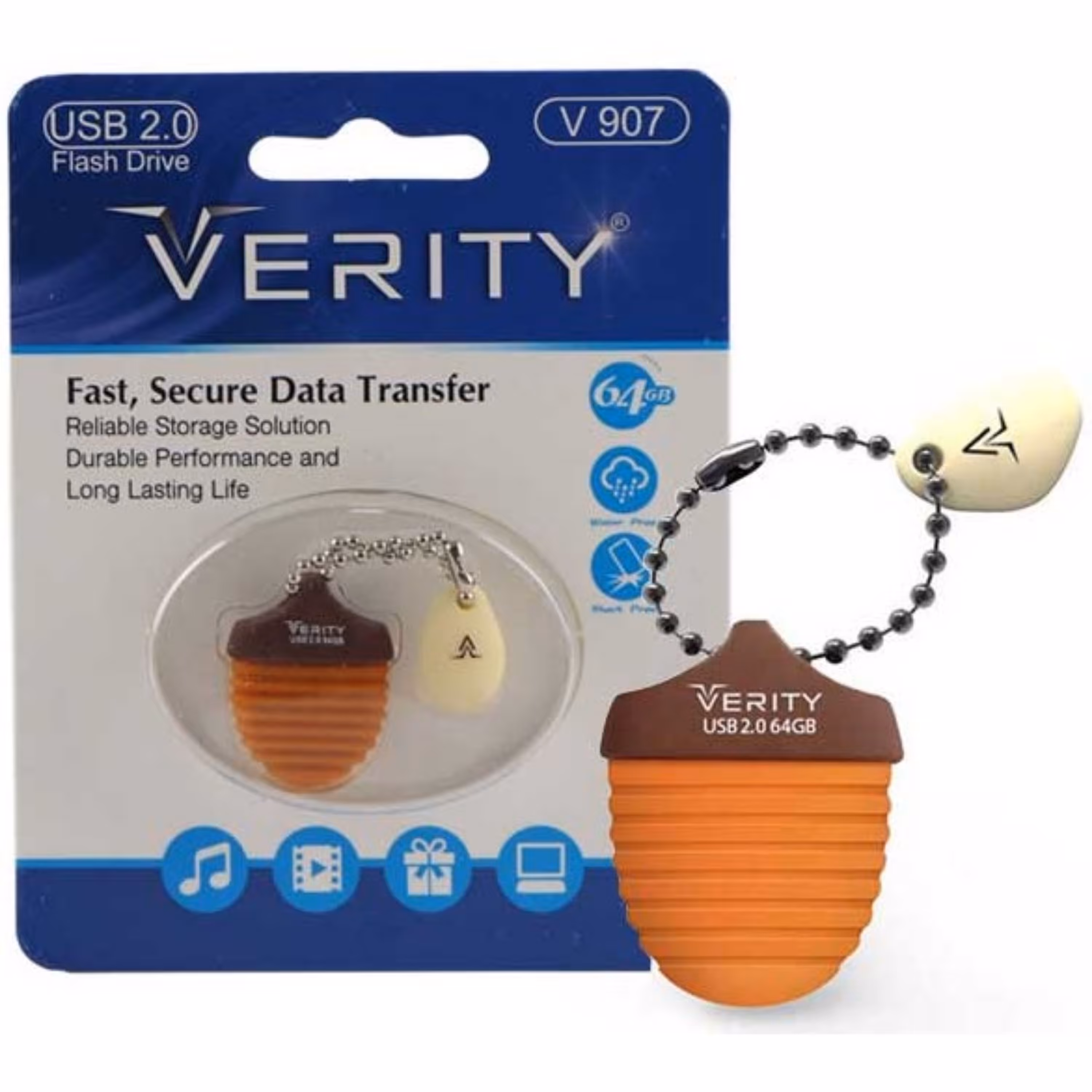 فلش 64GB USB 2.0 Verity V907 با گارانتی مادام العمر