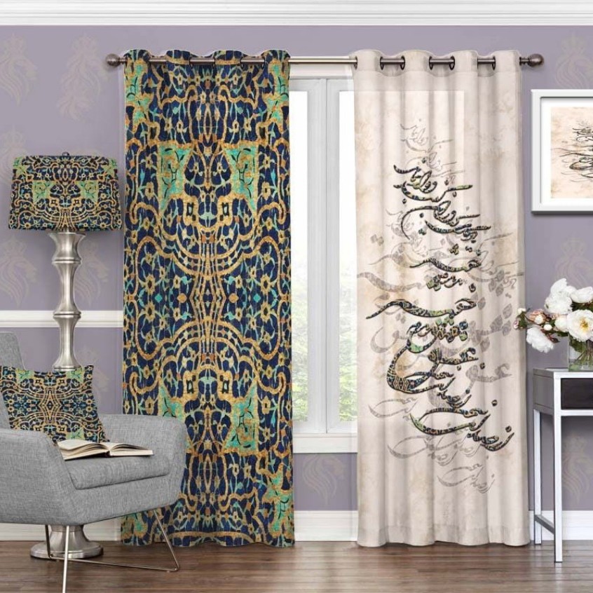 پرده چاپی پانچ طرح خط نوشته (نستعلیق) کد 3056