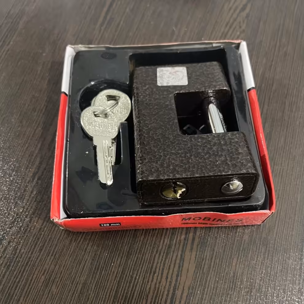 قفل کتابی محافظ دار موبینس 4 کلید برنجی ( ارسال از ابزار حسین )