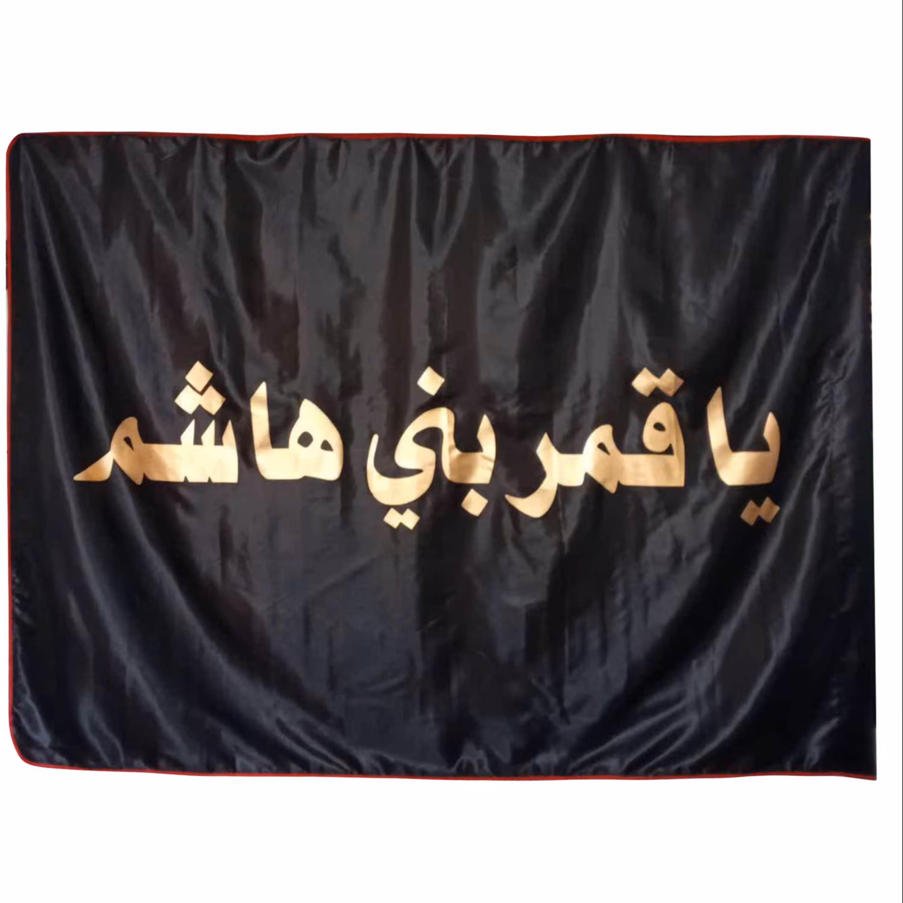 013190-پرچم ساتن مشکی 150در250 یا قمر بنی هاشم