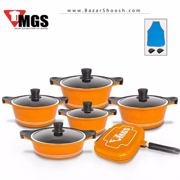 سرویس قابلمه 15 پارچه ام جی اس مدل کره‌ای C سی