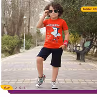 ست تیشرت نخ پنبه و شلوارک کتان -مجلسی و بیرون پوش سایز 40 و 45 و 50 