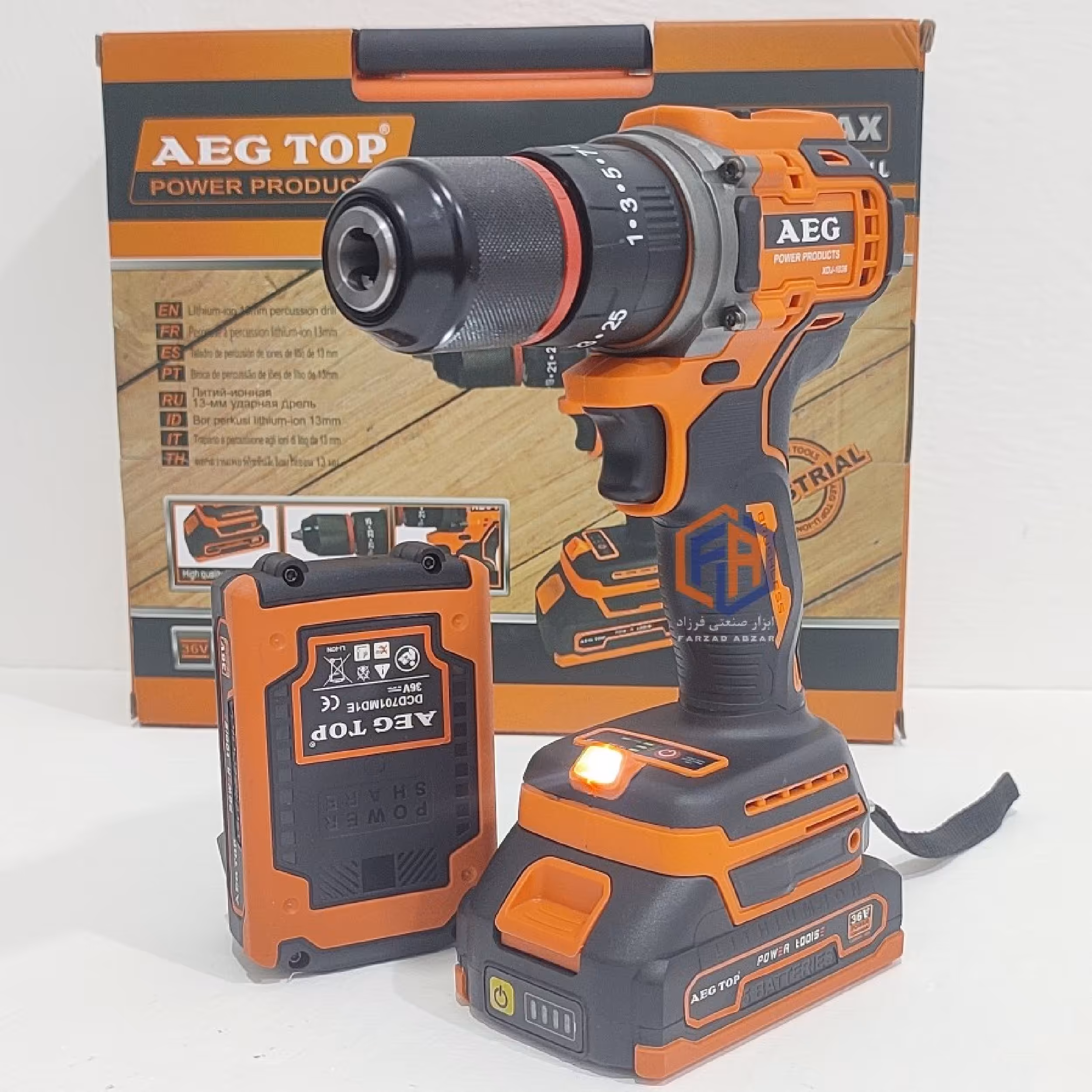 دریل شارژی 36 ولت آاگ موتور براشلس مدل XDJ-1036