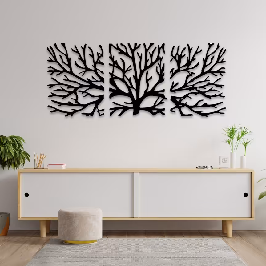 استیکر و پوستر سه تکه طرح شاخه خشکیده کد 17 سایز هر تکه 25 در 20 به قیمت 200 هزار تومان