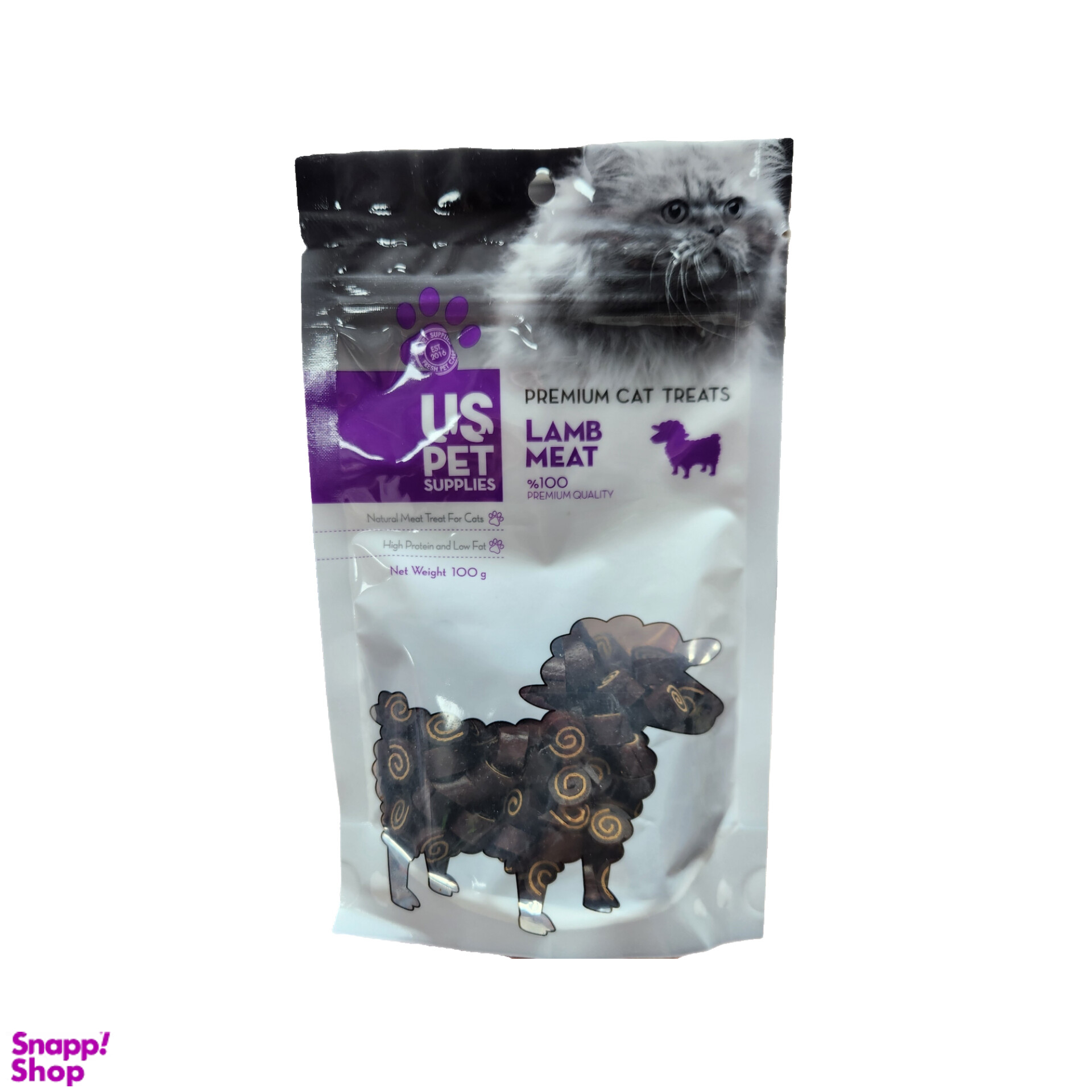 غذای تشویقی گربه یو اس پت مدل رول گوشت بره و ماهی وزن 100 گرم