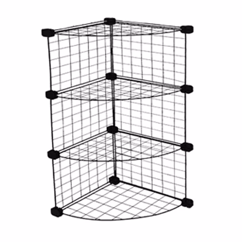 ست قفسه مشبک مدل هلالی کنج سه طبقه  سایز 32x32(ارسال پس کرایه و به عهده مشتری)