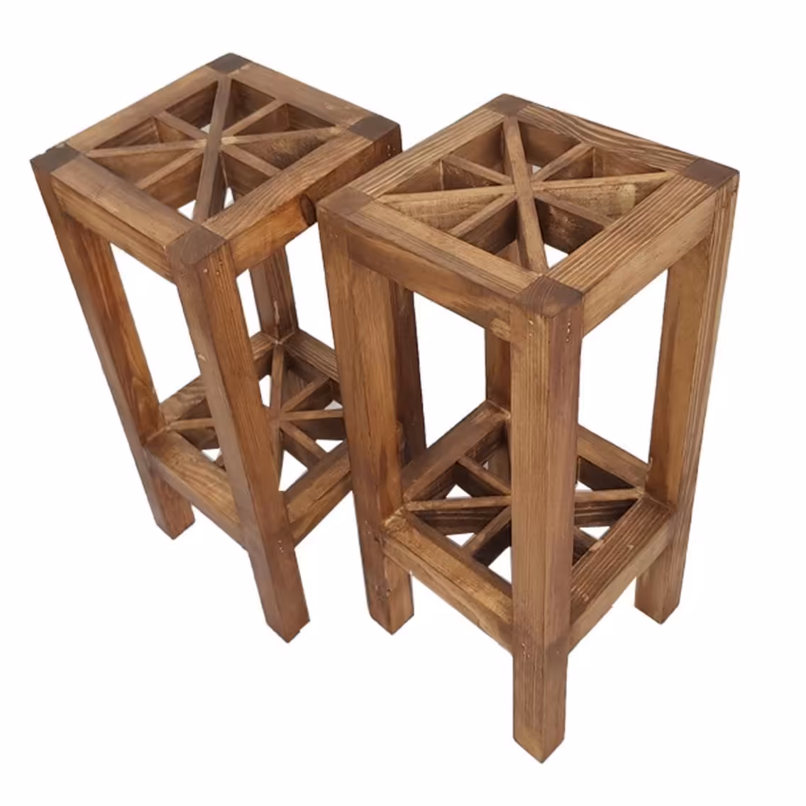 استند گل و گلدان رنگ قهوه‌ای ضد آب. چوب روس 