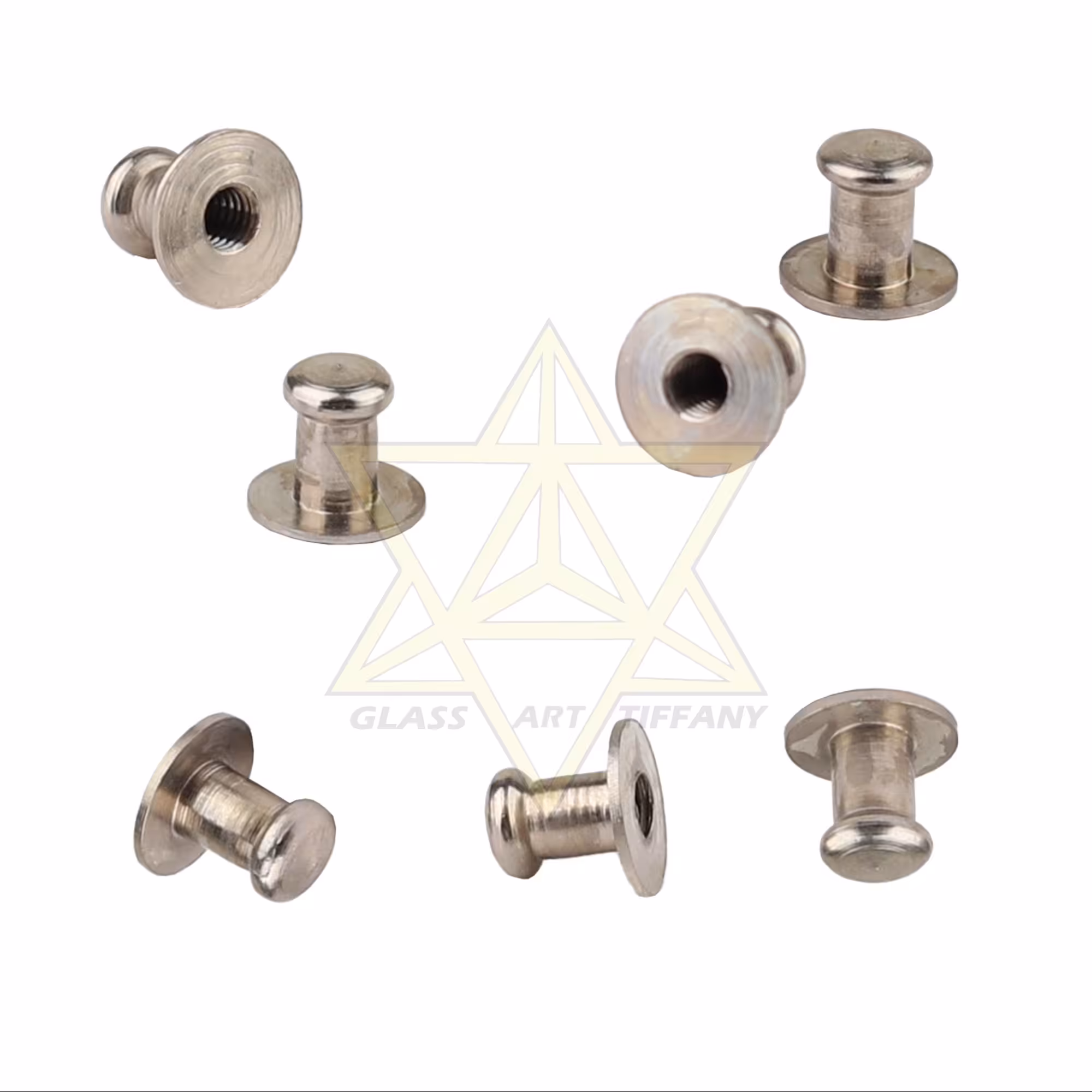 پایه دستگیره برنجی کوچک نقره ای (بسته 4 عددی)