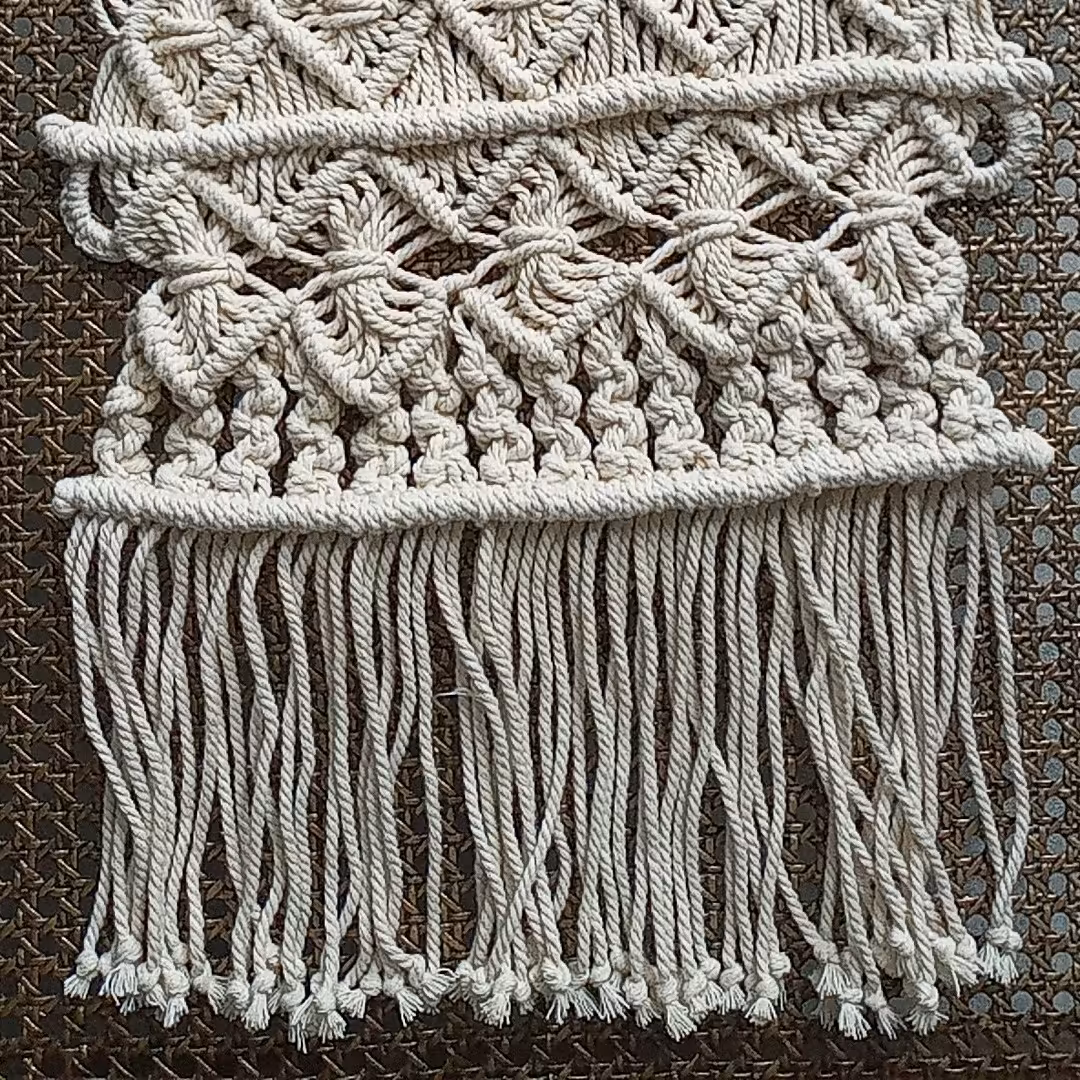 شال مبل، رانر، رومیزی، شال تخت  مکرومه بافی ، ر نگ شیری اعلا