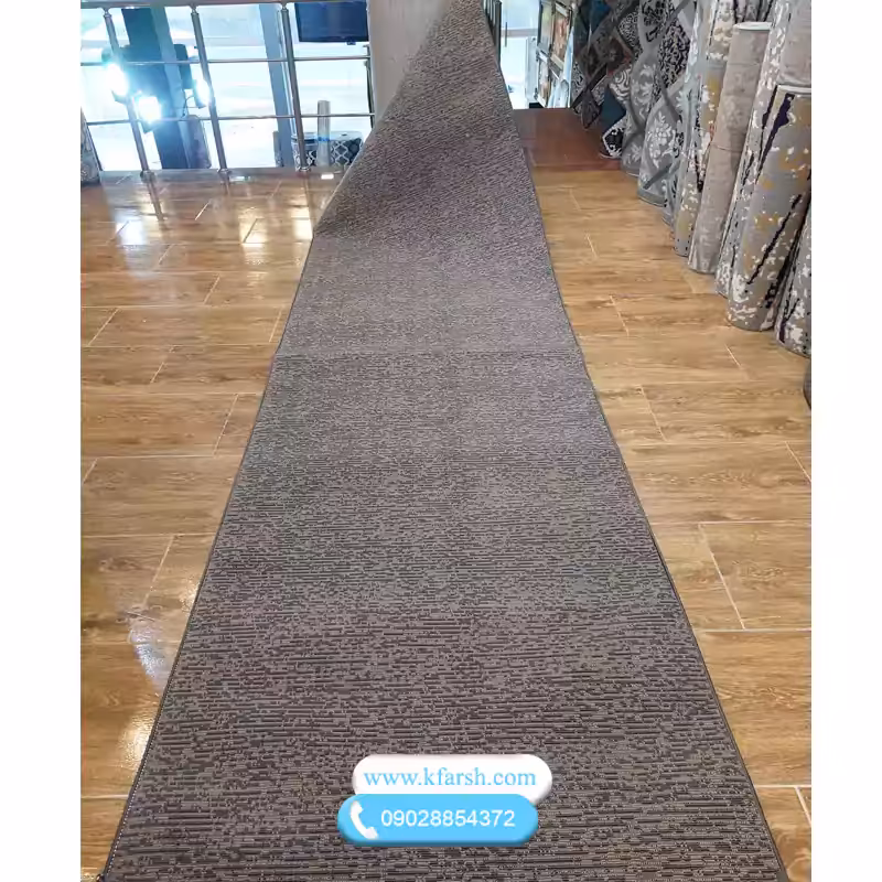 کناره گلیم متری ساده دودی بژ کد 773