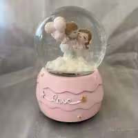 گوی موزیکال دختر و پسر صورتی کوکی بزرگ