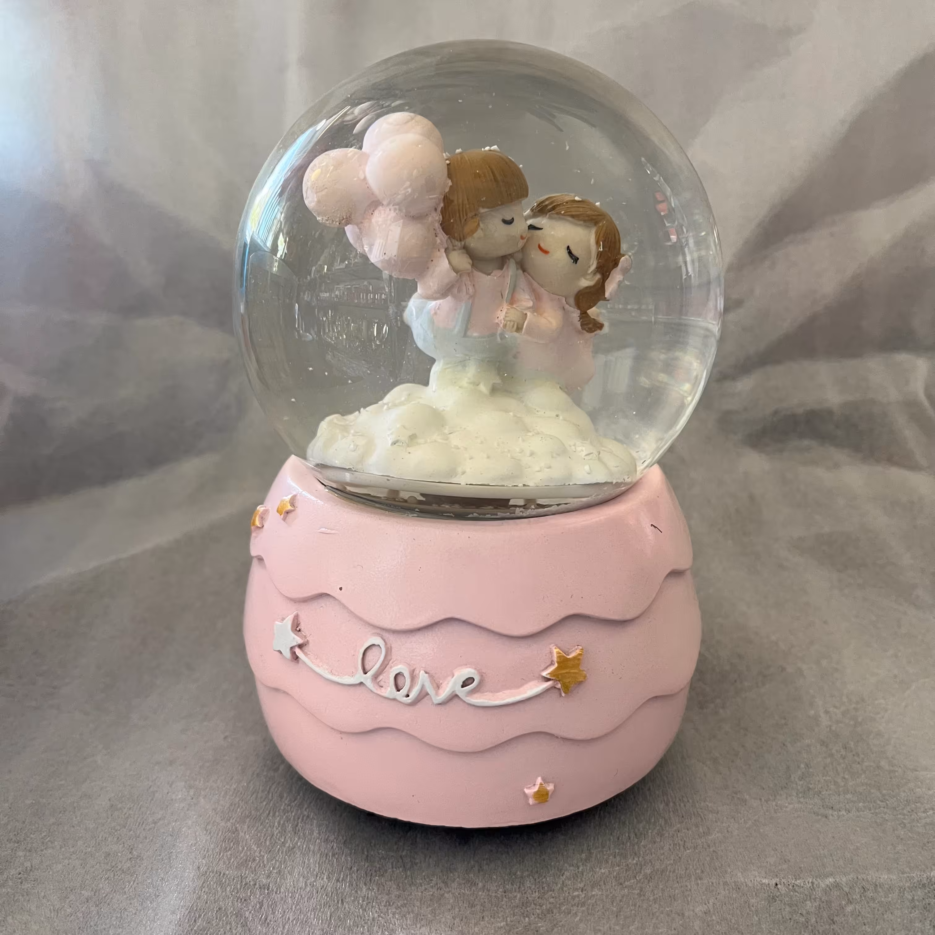 گوی موزیکال دختر و پسر صورتی کوکی بزرگ