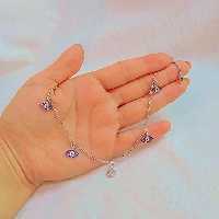 پابند نقره زنانه طرح چشم نظر عیار 925استاندارد بدون ریزش نگین ضد حساسیت