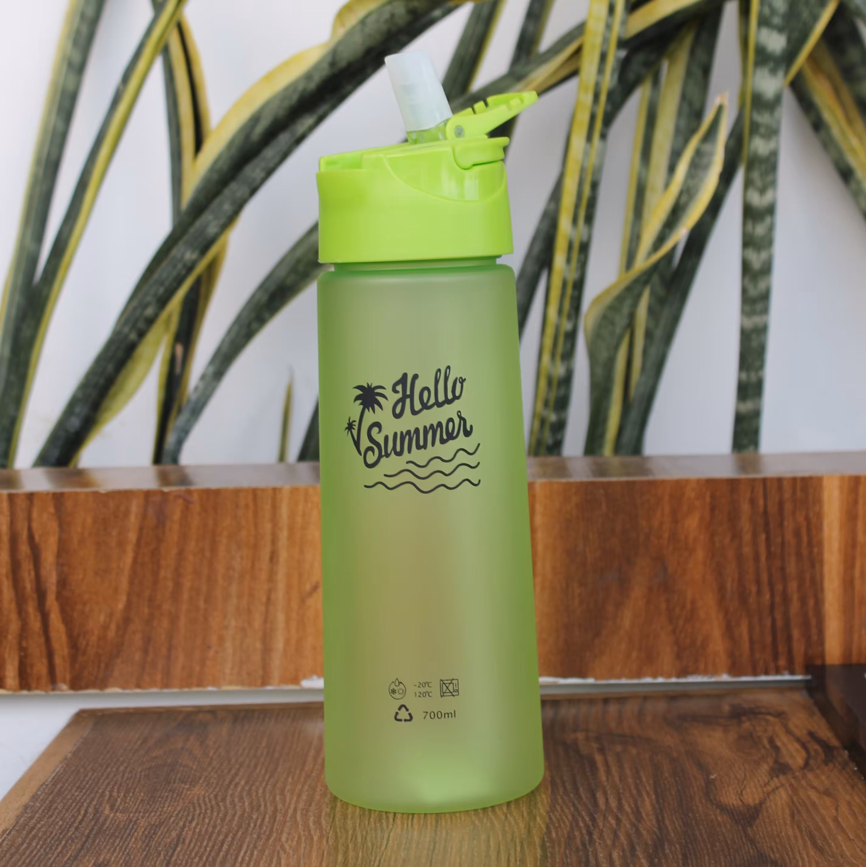 قمقمه نی دار Hello summer رنگ سبز