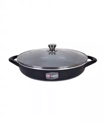 تابه سایز 28 گرانیت طرح ایتالیا B (دو دسته) برند ام جی اس MGS کد کالا/رنگ مشکی