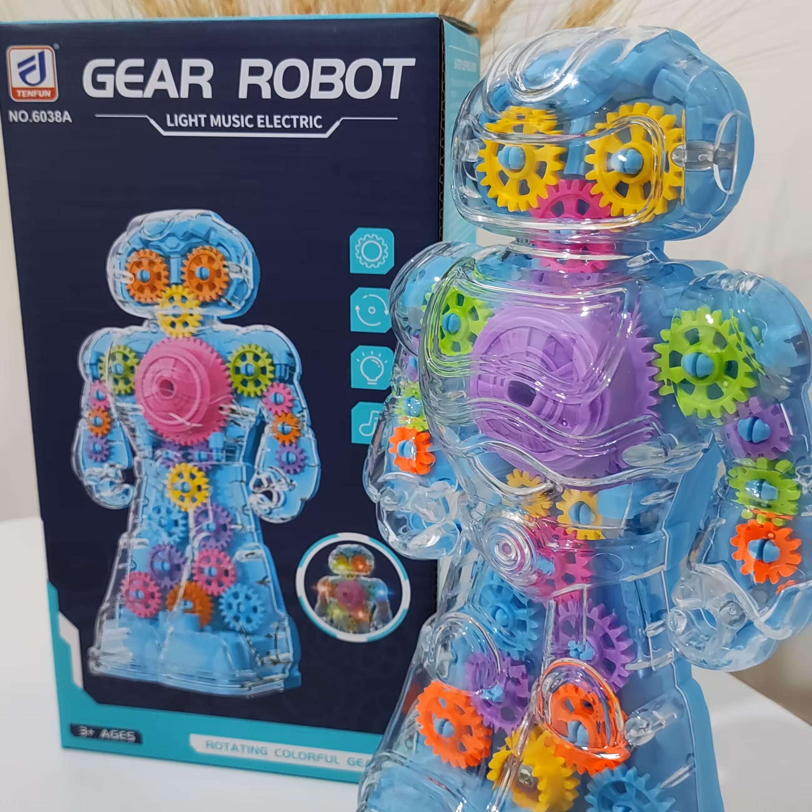 اسباب بازی ربات چرخدنده ای موزیکال حرکتی