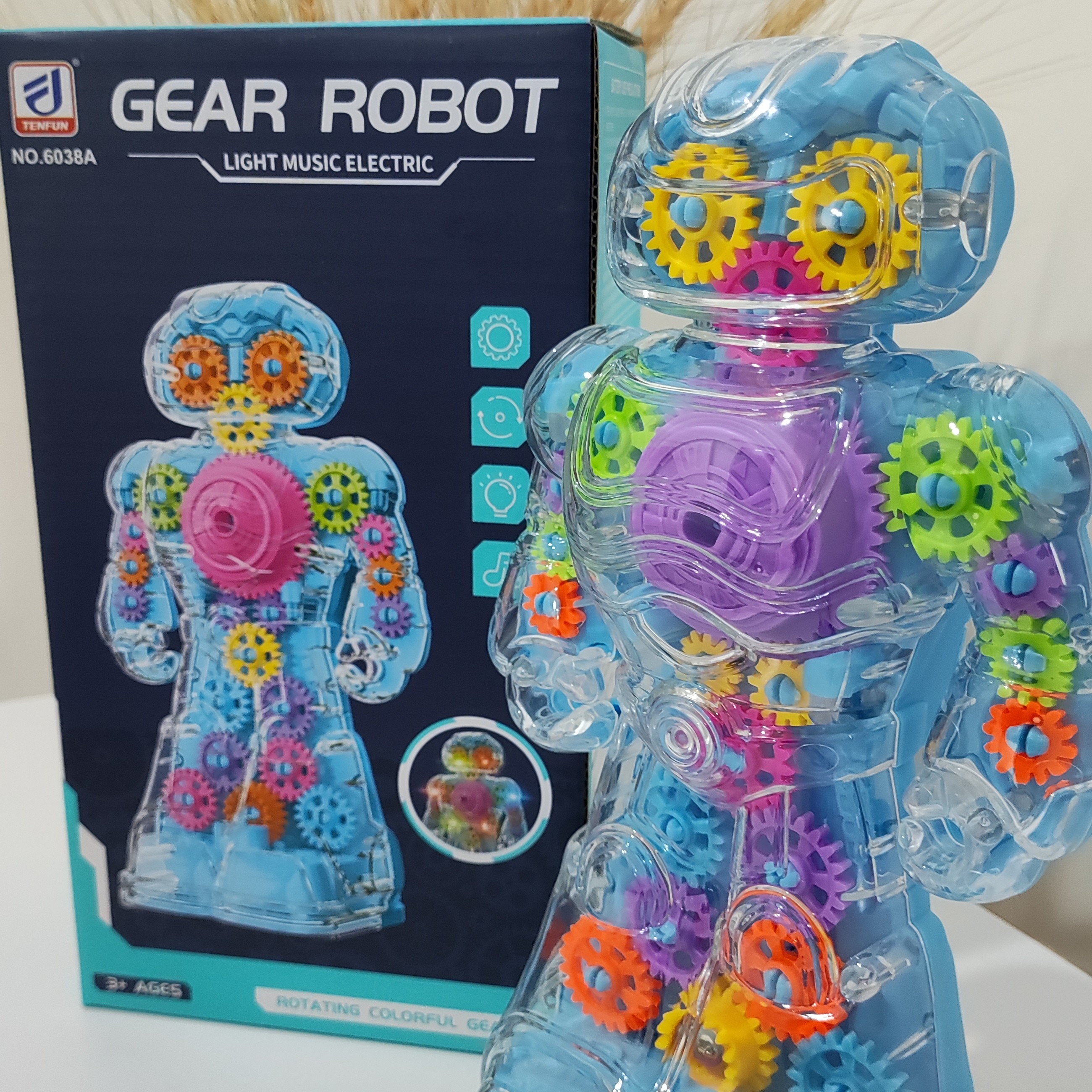 اسباب بازی ربات چرخدنده ای موزیکال حرکتی