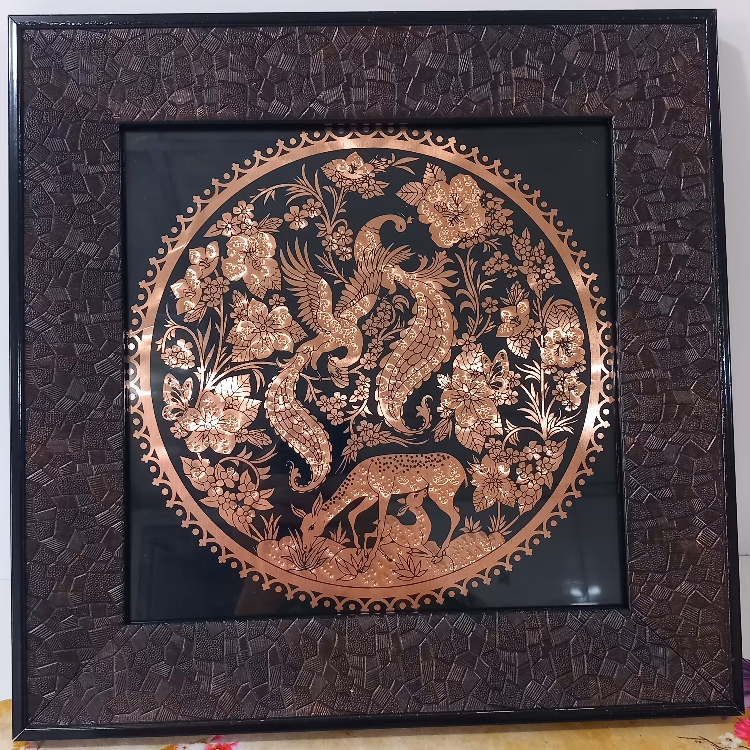 تابلو دیوار کوب مسی مربع در طرح های مختلف