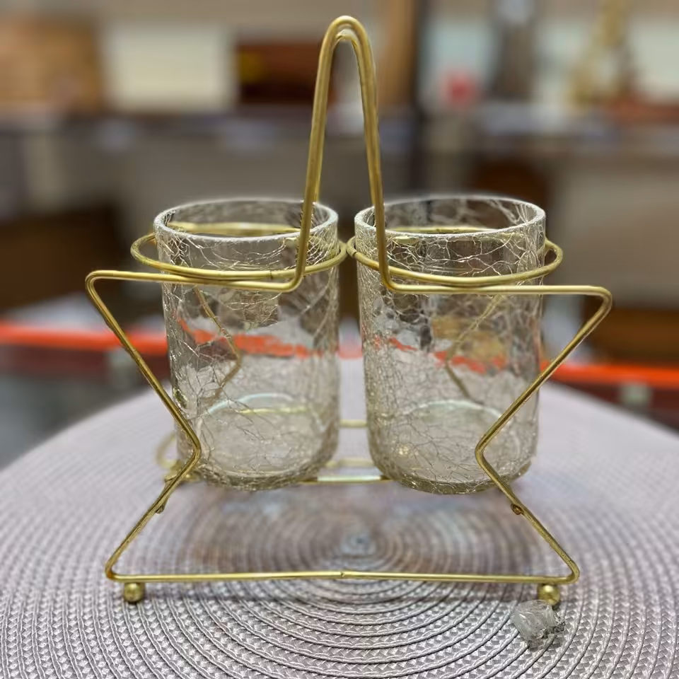 جای قاشق و چنگال فلزی و شیشه مدل ستاره شیک و فانتزی برای روی میز و سر سفره 