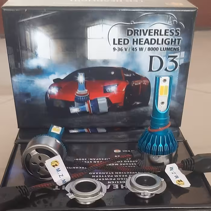 هدلایت سه رنگ فلشر دار پایه H7 بسته دو عددی h7 ارسال رایگان 