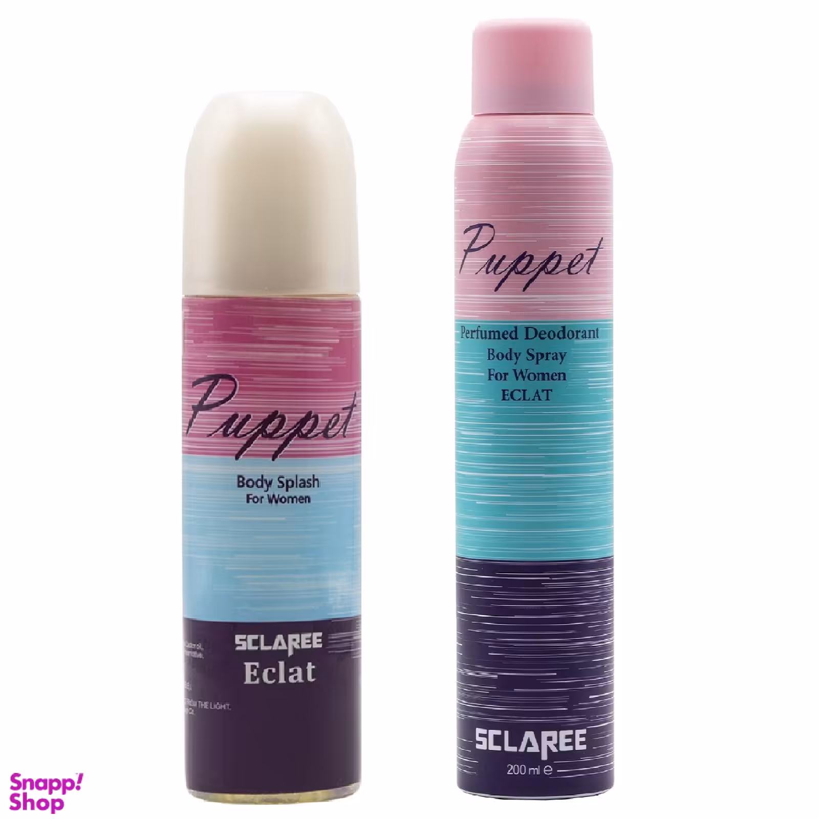 بادی‌ اسپلش زنانه اسکلاره (Sclaree) مدل Puppet حجم 250 میلی‌‌لیتر+ اسپری بدن زنانه اسکلاره مدل Puppet حجم 200 میلی‌‌لیتر