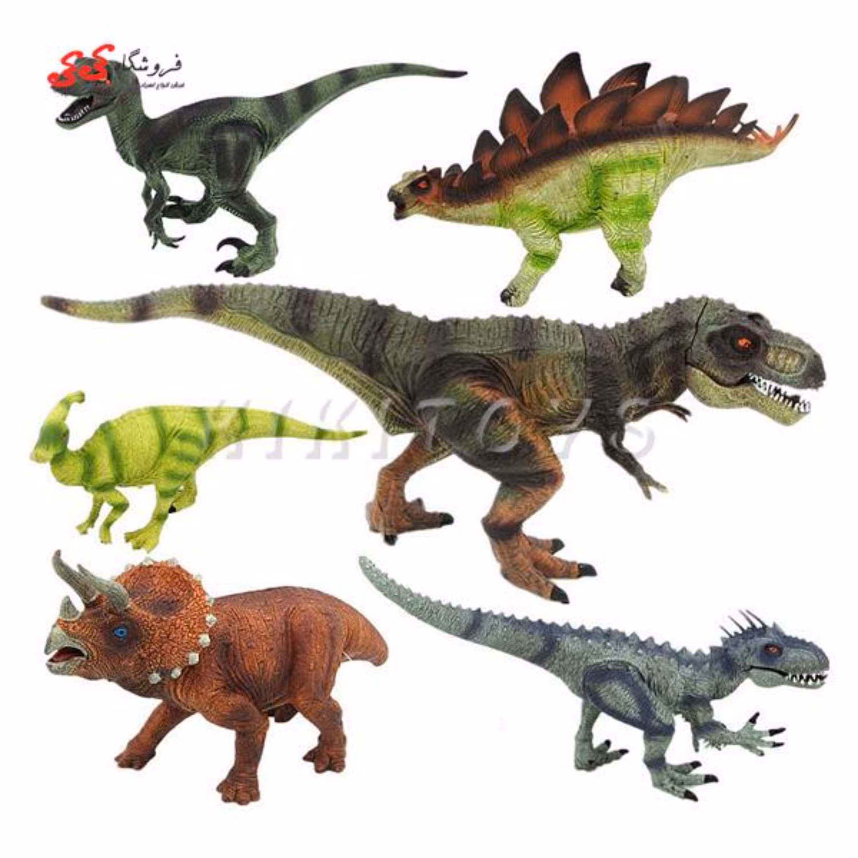 اسباب بازی فیگور دایناسورمدل ژوراسیک موزیکال ست6 عددی DINOSAUR PLAYS SET KL11006