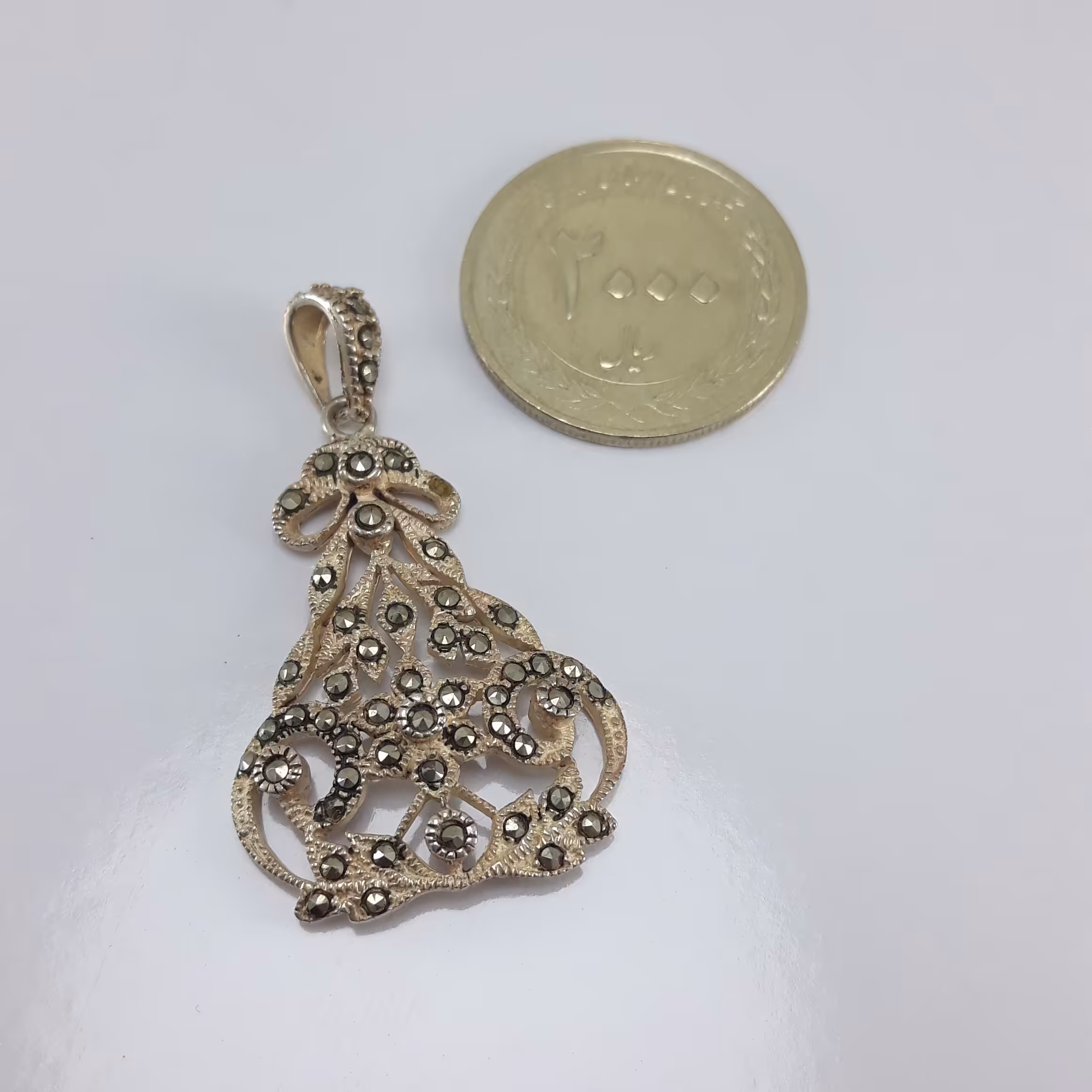 آویز نقره ایتالیایی کار برای ده سال پیشه عیار 925