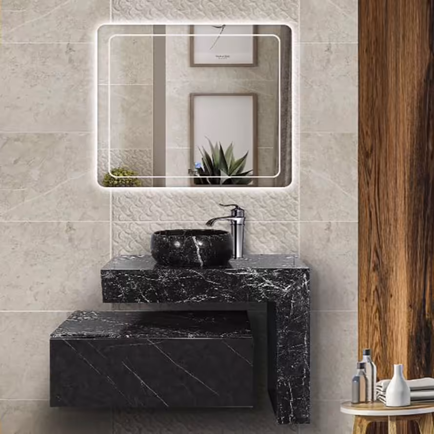 روشویی کابینتی الدرادو مشکی با آینه