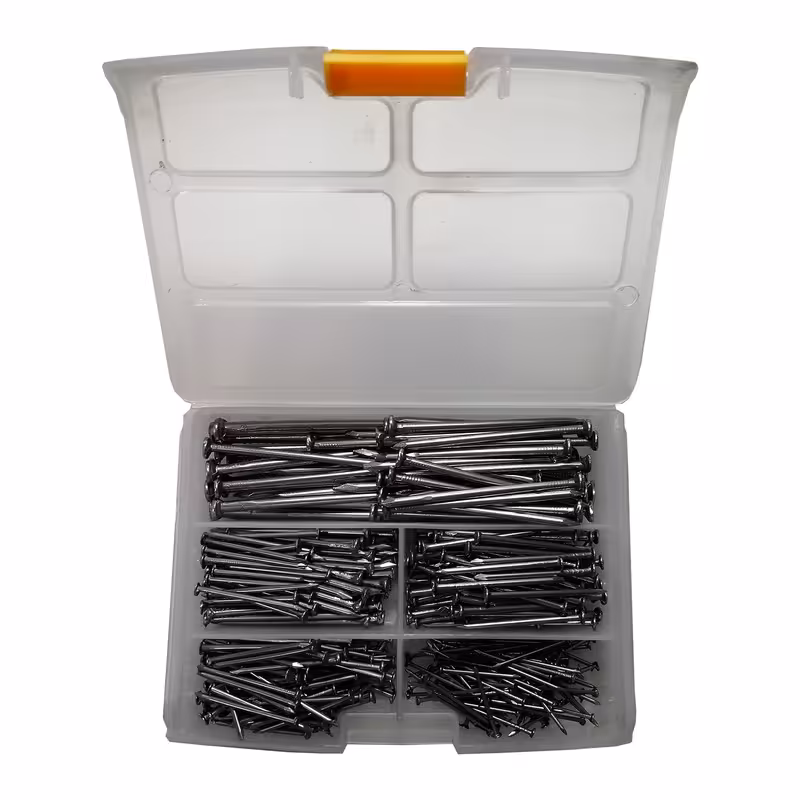 میخ آهنی به همرا جعبه ارگانایزر مدل M-400 در 7 سایز  مجموعه 400 عددی