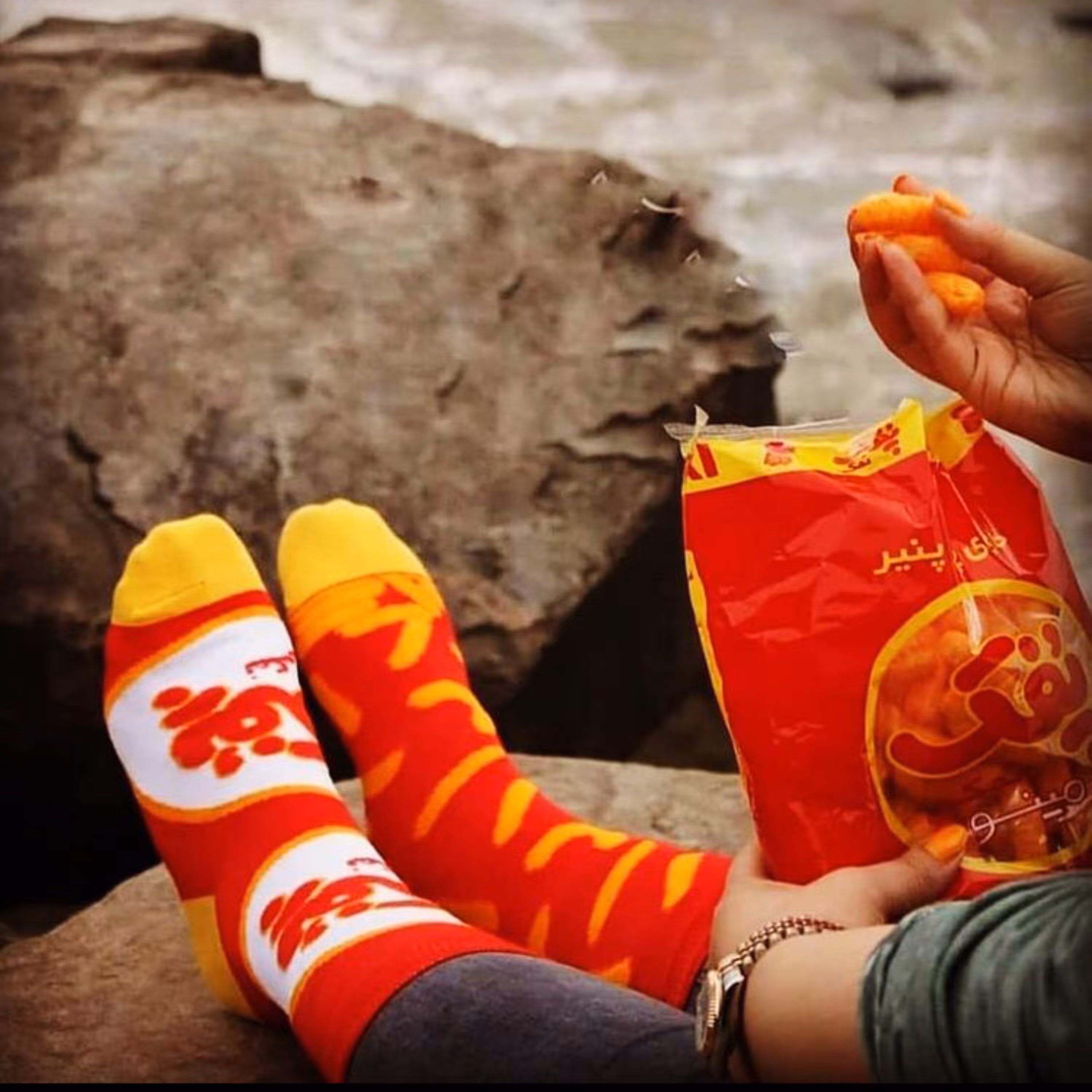 جوراب پفک نمکی ساقدار