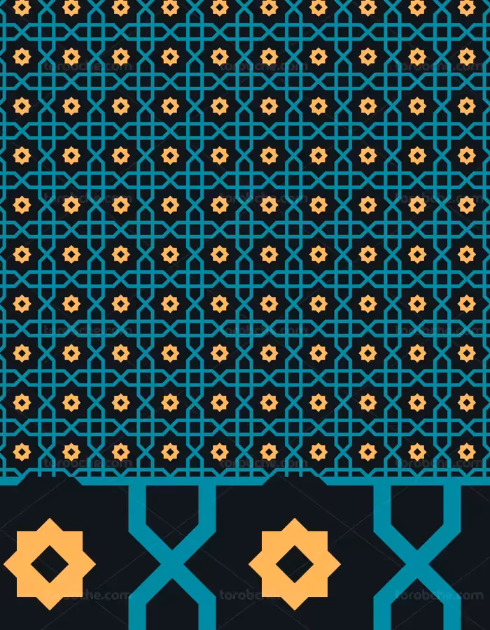 وکتور طرح کاشی کاری اسلامی شماره 49 - گرافیک با طعم تربچه