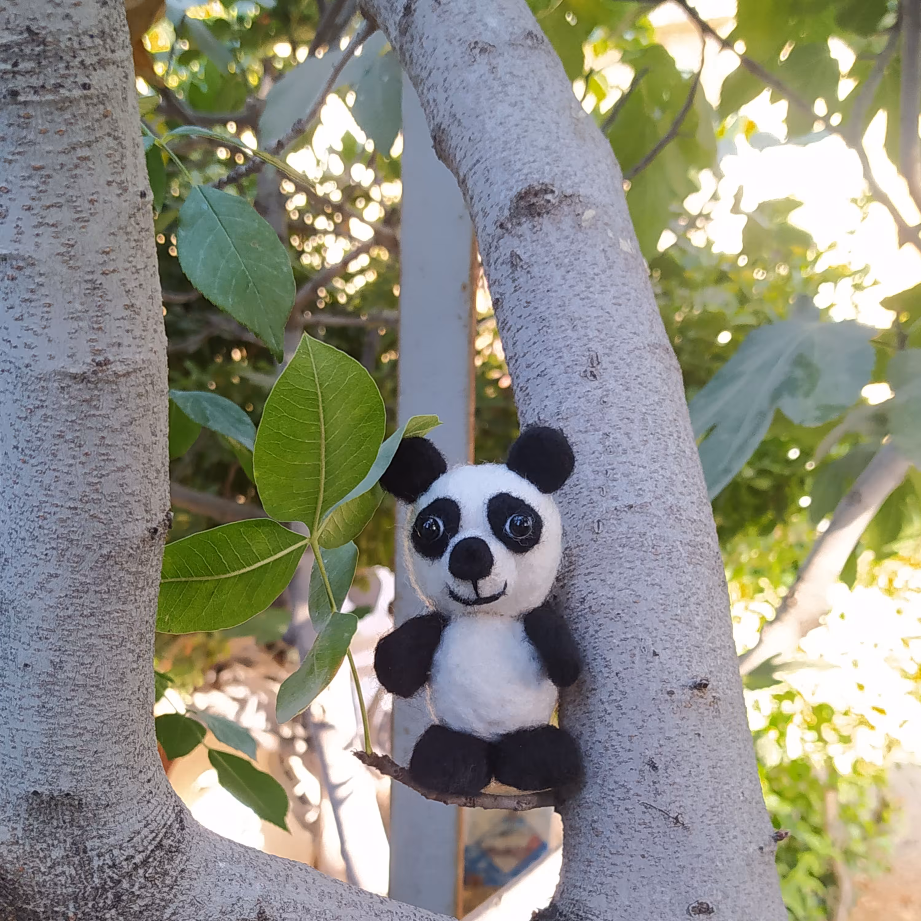 عروسک پاندا کچه ای دستساز  ده سانتیمتری 