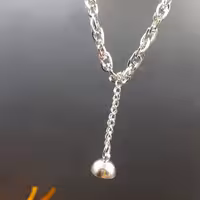 ست گردنبند دستبند دوستی نیمه گم شده استیل ضد حساسیت رنگ ثابت کد  503